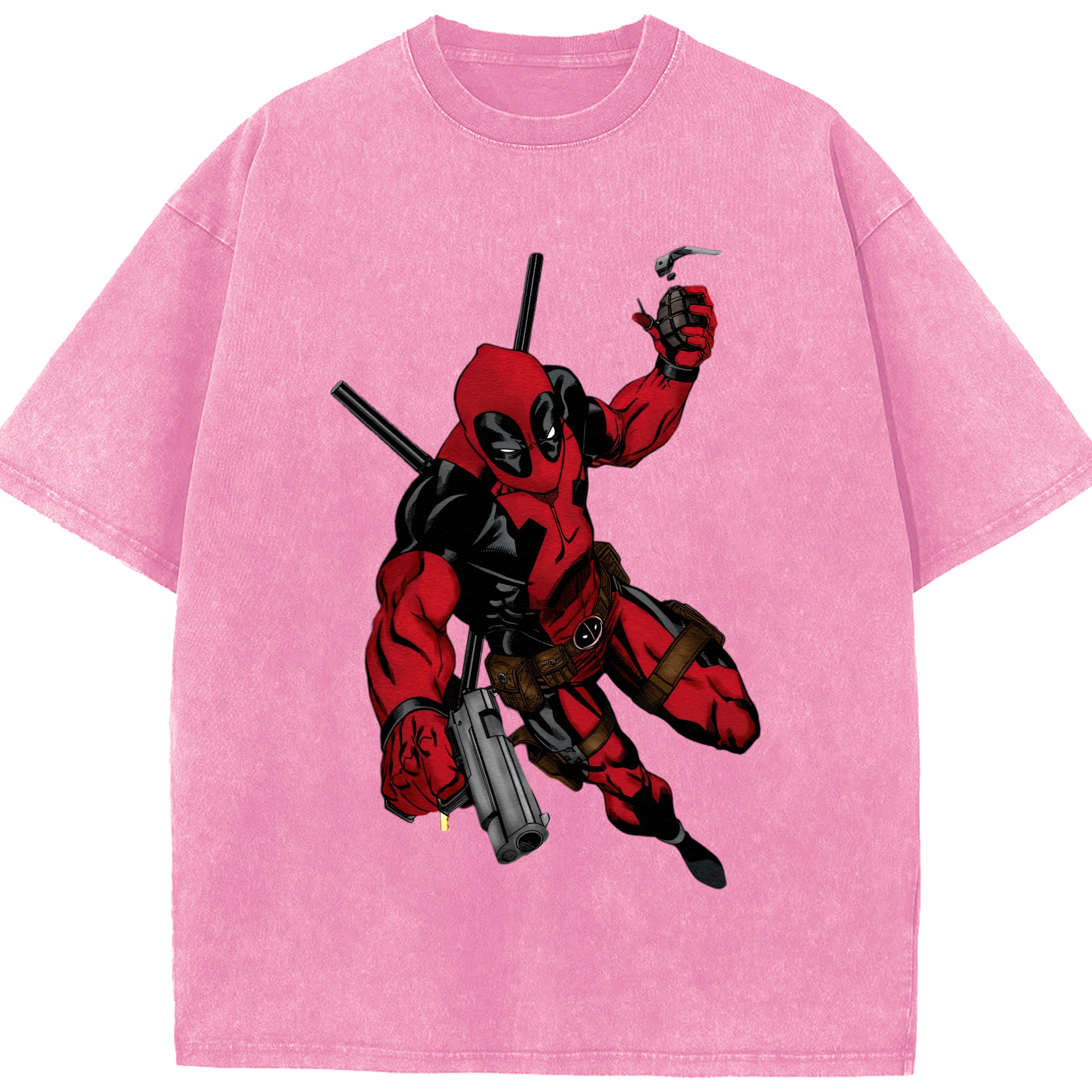 （画像用） Deadpool デッドプール 綿100% ヴィンテージ風 半袖Tシャツ（フロントプリント）